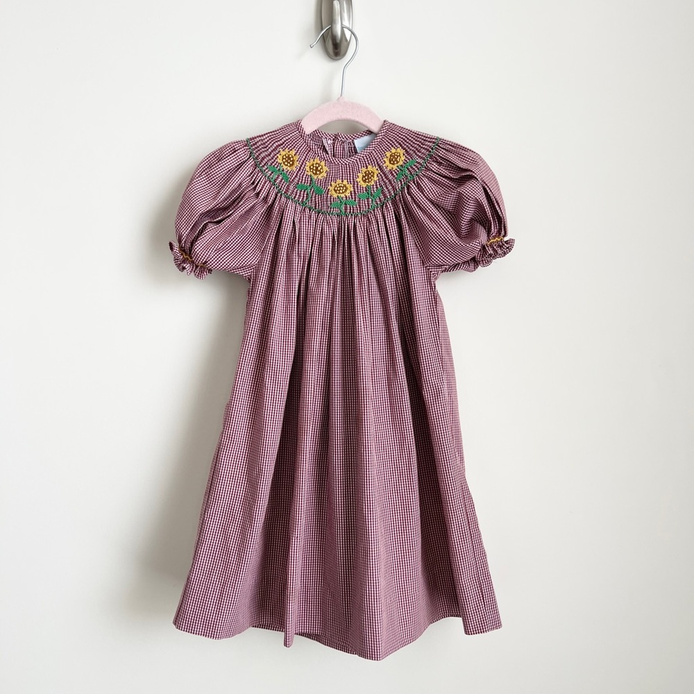 Sunflower Smocked Girl Dress Size 2T by Remember Nguyen